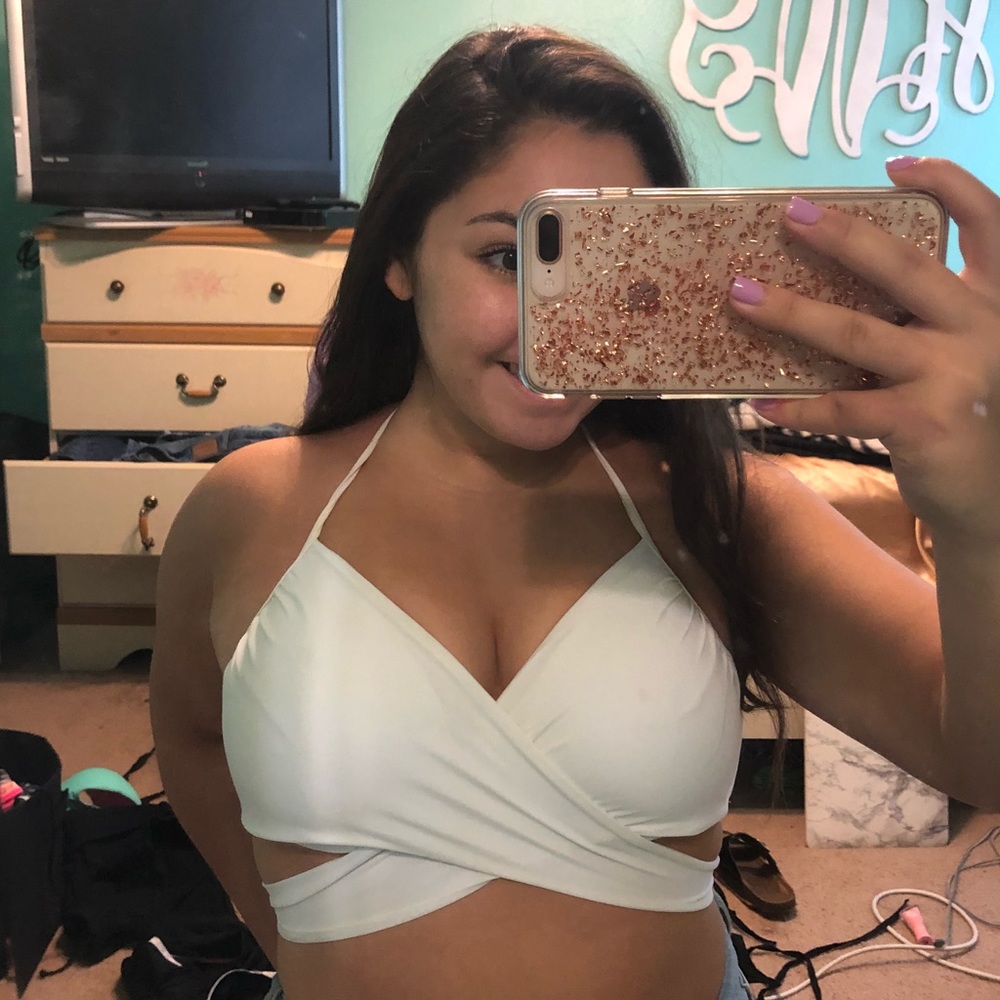 White wrap bikini top